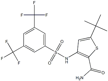 5-(tert-butyl)-3-({[3,5-di(trifluoromethyl)phenyl]sulfonyl}amino)thiophene- 2-carboxamide|