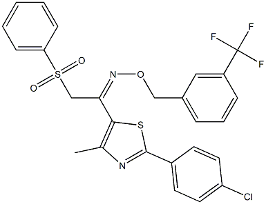 1-[2-(4-chlorophenyl)-4-methyl-1,3-thiazol-5-yl]-2-(phenylsulfonyl)-1-ethanone O-[3-(trifluoromethyl)benzyl]oxime Structure