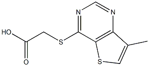2-[(7-methylthieno[3,2-d]pyrimidin-4-yl)thio]acetic acid Struktur
