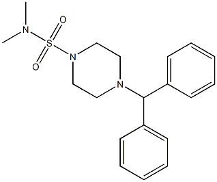 4-benzhydryl-N,N-dimethyltetrahydro-1(2H)-pyrazinesulfonamide Struktur