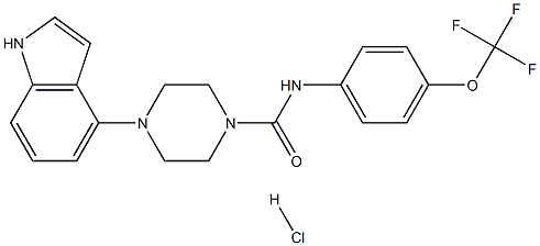 4-(1H-indol-4-yl)-N-[4-(trifluoromethoxy)phenyl]tetrahydropyrazine-1(2H)-carboxamide hydrochloride