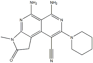 5,6-diamino-3-methyl-2-oxo-8-piperidin-1-yl-2,3-dihydro-1H-pyrrolo[2,3-c]-2,7-naphthyridine-9-carbonitrile Structure