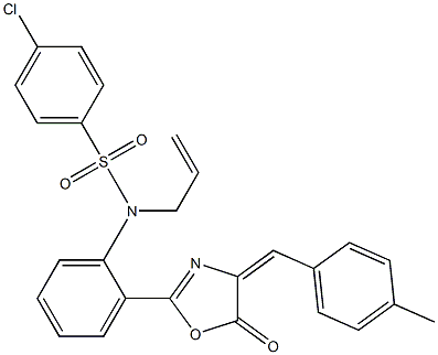 N1-allyl-N1-{2-[4-(4-methylbenzylidene)-5-oxo-4,5-dihydro-1,3-oxazol-2-yl]phenyl}-4-chlorobenzene-1-sulfonamide Structure