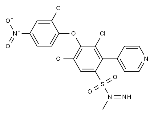 N1-imino(4-pyridyl)methyl-3,5-dichloro-4-(2-chloro-4-nitrophenoxy)benzene-1-sulfonamide Structure