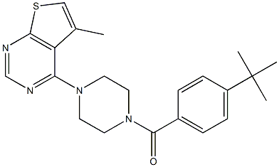 [4-(tert-butyl)phenyl][4-(5-methylthieno[2,3-d]pyrimidin-4-yl)piperazino]methanone 结构式