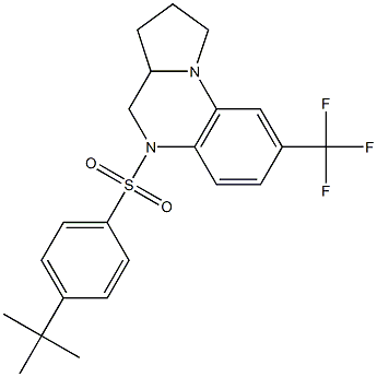 5-{[4-(tert-butyl)phenyl]sulfonyl}-8-(trifluoromethyl)-1,2,3,3a,4,5-hexahydropyrrolo[1,2-a]quinoxaline Structure