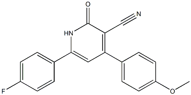 6-(4-fluorophenyl)-4-(4-methoxyphenyl)-2-oxo-1,2-dihydro-3-pyridinecarbonitrile Struktur