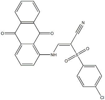 (Z)-2-[(4-chlorophenyl)sulfonyl]-3-[(9,10-dioxo-9,10-dihydro-1-anthracenyl)amino]-2-propenenitrile Structure