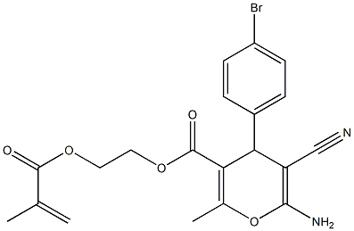 2-(methacryloyloxy)ethyl 6-amino-4-(4-bromophenyl)-5-cyano-2-methyl-4H-pyran-3-carboxylate Struktur