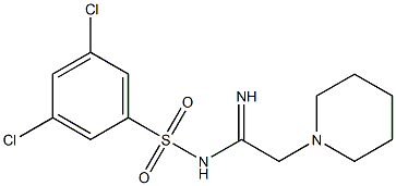 N1-(2-piperidinoethanimidoyl)-3,5-dichlorobenzene-1-sulfonamide,,结构式