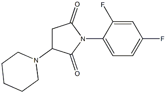 1-(2,4-difluorophenyl)-3-piperidinodihydro-1H-pyrrole-2,5-dione Structure