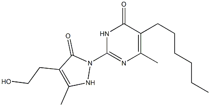 5-hexyl-2-[4-(2-hydroxyethyl)-3-methyl-5-oxo-2,5-dihydro-1H-pyrazol-1-yl]-6-methyl-4(3H)-pyrimidinone