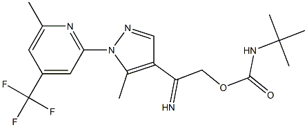 2-[4-({[(tert-butylamino)carbonyl]oxy}ethanimidoyl)-5-methyl-1H-pyrazol-1-yl]-6-methyl-4-(trifluoromethyl)pyridine 结构式