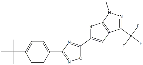 3-[4-(tert-butyl)phenyl]-5-[1-methyl-3-(trifluoromethyl)-1H-thieno[2,3-c]pyrazol-5-yl]-1,2,4-oxadiazole