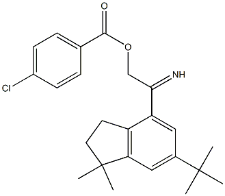 6-(tert-butyl)-4-{[(4-chlorobenzoyl)oxy]ethanimidoyl}-1,1-dimethylindane Struktur
