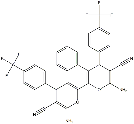 2,11-diamino-4,9-di[4-(trifluoromethyl)phenyl]-4,9-dihydrobenzo[f]pyrano[3,2-h]chromene-3,10-dicarbonitrile Struktur