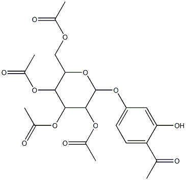 2-(4-acetyl-3-hydroxyphenoxy)-3,5-di(acetyloxy)-6-[(acetyloxy)methyl]tetrahydro-2H-pyran-4-yl acetate Structure
