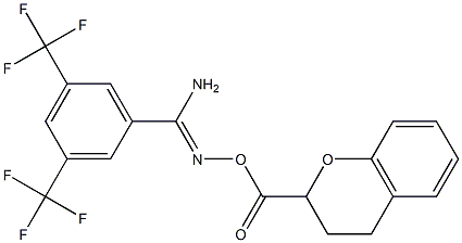 O1-(3,4-dihydro-2H-chromen-2-ylcarbonyl)-3,5-di(trifluoromethyl)benzene-1-carbohydroximamide 结构式