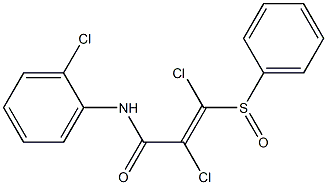 (E)-2,3-dichloro-N-(2-chlorophenyl)-3-(phenylsulfinyl)-2-propenamide Struktur