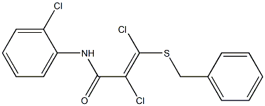 (E)-3-(benzylsulfanyl)-2,3-dichloro-N-(2-chlorophenyl)-2-propenamide Struktur