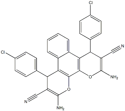 2,11-diamino-4,9-di(4-chlorophenyl)-4,9-dihydrobenzo[f]pyrano[3,2-h]chromene-3,10-dicarbonitrile Structure