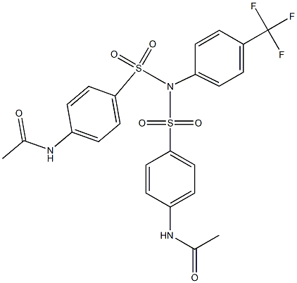 N1-(4-{[{[4-(acetylamino)phenyl]sulfonyl}-4-(trifluoromethyl)anilino]sulfonyl}phenyl)acetamide Structure