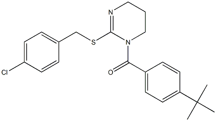 [4-(tert-butyl)phenyl][2-[(4-chlorobenzyl)sulfanyl]-5,6-dihydro-1(4H)-pyrimidinyl]methanone Struktur