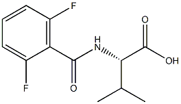 (2S)-2-[(2,6-difluorobenzoyl)amino]-3-methylbutanoic acid Struktur