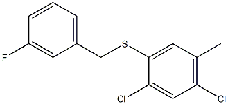 1,5-dichloro-2-[(3-fluorobenzyl)thio]-4-methylbenzene|