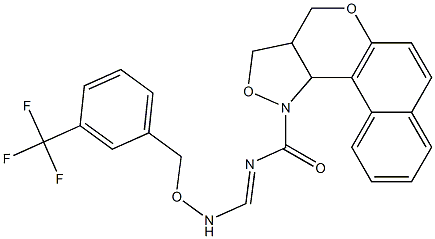 N-[({[3-(trifluoromethyl)benzyl]oxy}amino)methylene]-3a,11c-dihydro-3H-benzo[5,6]chromeno[4,3-c]isoxazole-1(4H)-carboxamide Structure