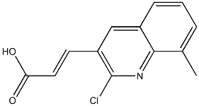 (E)-3-(2-chloro-8-methylquinolin-3-yl)acrylic acid 化学構造式
