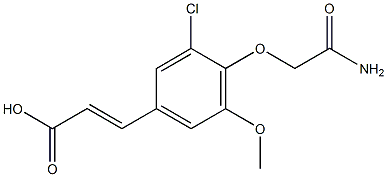 (2E)-3-[4-(2-amino-2-oxoethoxy)-3-chloro-5-methoxyphenyl]acrylic acid Struktur