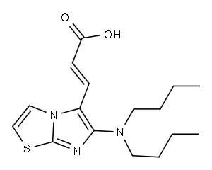 (2E)-3-[6-(dibutylamino)imidazo[2,1-b][1,3]thiazol-5-yl]acrylic acid Struktur