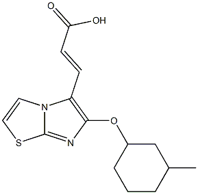 (2E)-3-{6-[(3-methylcyclohexyl)oxy]imidazo[2,1-b][1,3]thiazol-5-yl}acrylic acid Structure