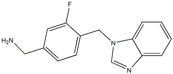 [4-(1H-1,3-benzodiazol-1-ylmethyl)-3-fluorophenyl]methanamine Structure