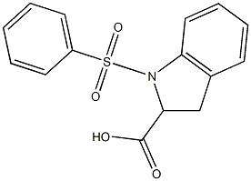 1-(benzenesulfonyl)-2,3-dihydro-1H-indole-2-carboxylic acid 结构式