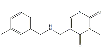 1,3-dimethyl-5-({[(3-methylphenyl)methyl]amino}methyl)-1,2,3,4-tetrahydropyrimidine-2,4-dione Structure