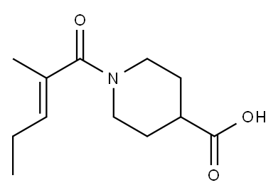 1-[(2E)-2-methylpent-2-enoyl]piperidine-4-carboxylic acid 结构式