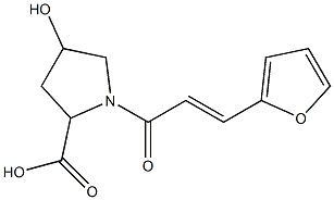 1-[(2E)-3-(2-furyl)prop-2-enoyl]-4-hydroxypyrrolidine-2-carboxylic acid Structure