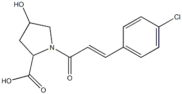 1-[(2E)-3-(4-chlorophenyl)prop-2-enoyl]-4-hydroxypyrrolidine-2-carboxylic acid Structure