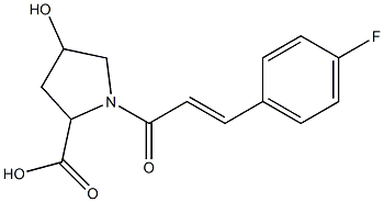 1-[(2E)-3-(4-fluorophenyl)prop-2-enoyl]-4-hydroxypyrrolidine-2-carboxylic acid Struktur
