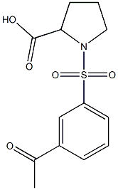 1-[(3-acetylbenzene)sulfonyl]pyrrolidine-2-carboxylic acid Struktur