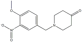 1-[(4-methoxy-3-nitrophenyl)methyl]piperidin-4-one Structure