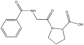 1-[(benzoylamino)acetyl]pyrrolidine-2-carboxylic acid 结构式