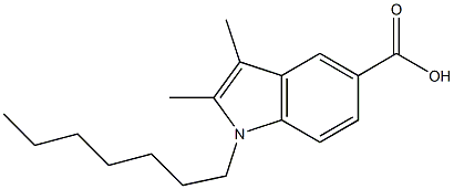 1-heptyl-2,3-dimethyl-1H-indole-5-carboxylic acid 结构式