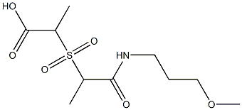 2-({1-[(3-methoxypropyl)carbamoyl]ethane}sulfonyl)propanoic acid Struktur