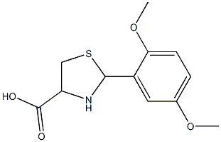 2-(2,5-dimethoxyphenyl)-1,3-thiazolidine-4-carboxylic acid Structure