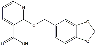 2-(2H-1,3-benzodioxol-5-ylmethoxy)pyridine-3-carboxylic acid Struktur
