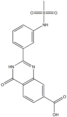 2-(3-methanesulfonamidophenyl)-4-oxo-3,4-dihydroquinazoline-7-carboxylic acid Struktur