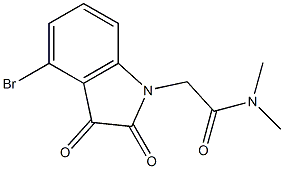 2-(4-bromo-2,3-dioxo-2,3-dihydro-1H-indol-1-yl)-N,N-dimethylacetamide 结构式